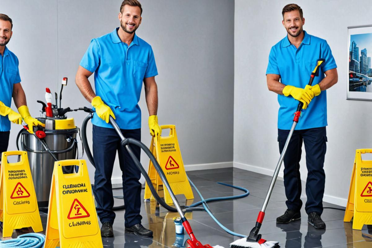 Équipe de nettoyage professionnelle